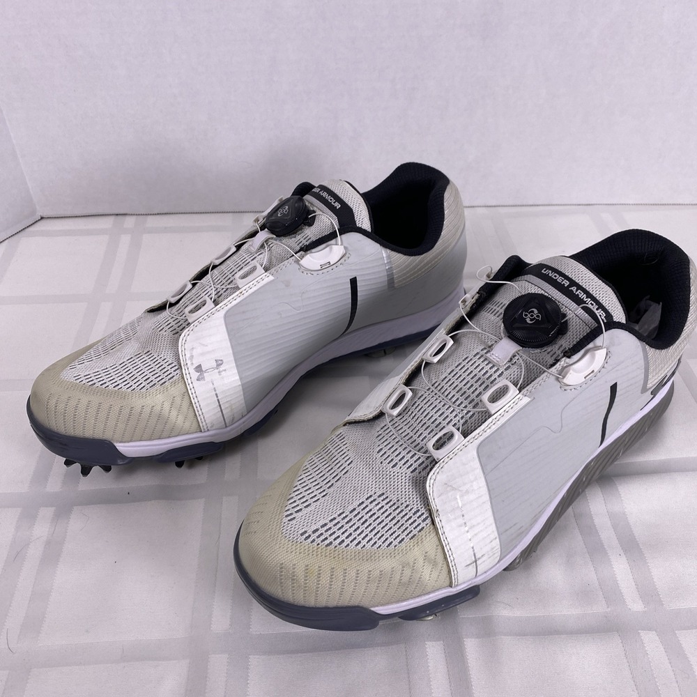 Under Armour Tempo Sport BOA White/Gray Men's Golf Shoes. Sz 12
